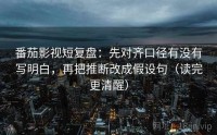 番茄影视短复盘：先对齐口径有没有写明白，再把推断改成假设句（读完更清醒）
