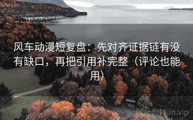 风车动漫短复盘：先对齐证据链有没有缺口，再把引用补完整（评论也能用）
